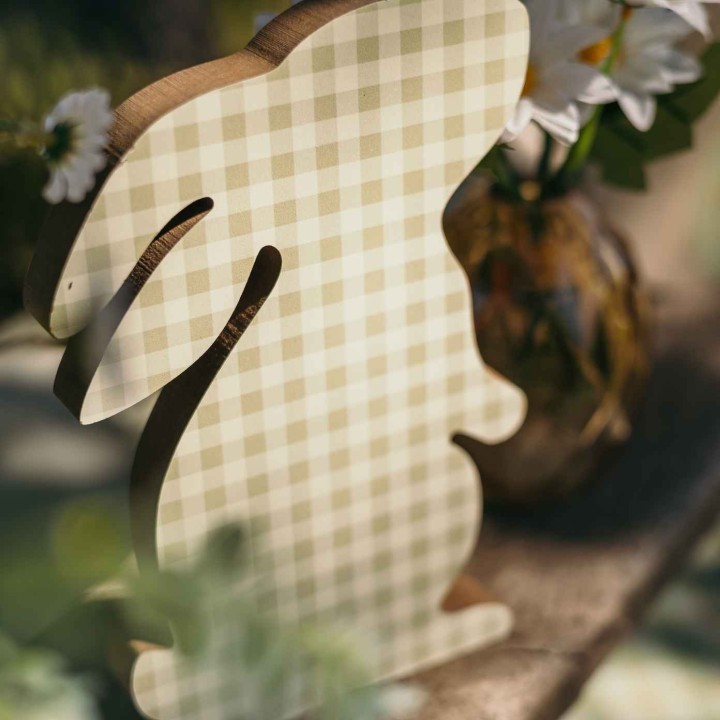 Lapin Vichy Douceur Printanière - Décoration Pâques