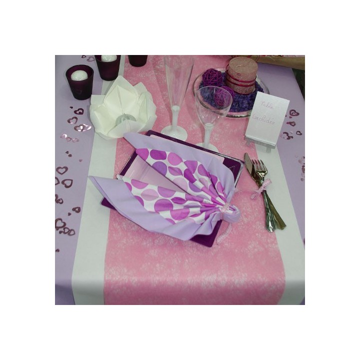 Chemin de table Romance rose