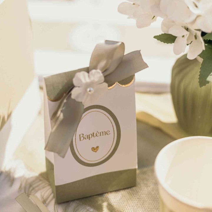 Contenants Baptême Vert x10 - Accessoires fête et cadeaux invités