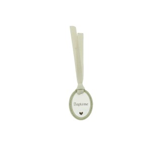 Étiquettes Baptême Vert x10 - Accessoires Baptême