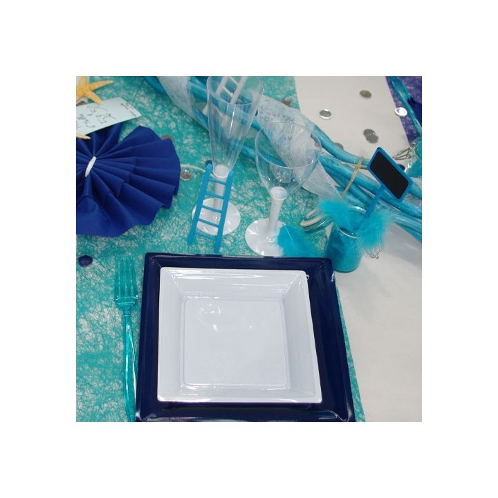 Chemin de table Romance turquoise