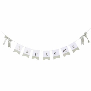 Guirlande Baptême Verte avec Nœuds 2,6 m - Décoration Baptême