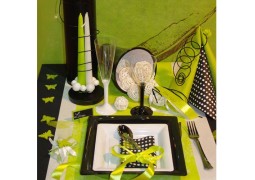 Chemin de table romance vert lime