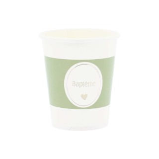 Gobelets Baptême Vert x8 - Décoration table