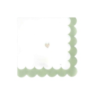 Serviettes Baptême Vert x16 - Décoration Table