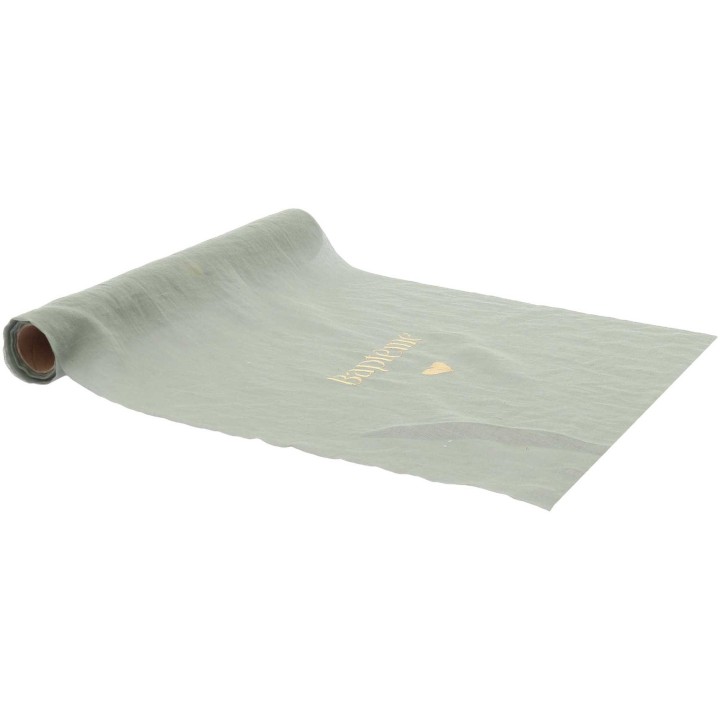 Chemin de Table Mousseline Baptême Vert - Décoration table