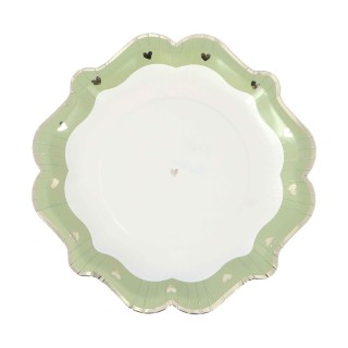 Assiettes Baptême vert - Décoration table