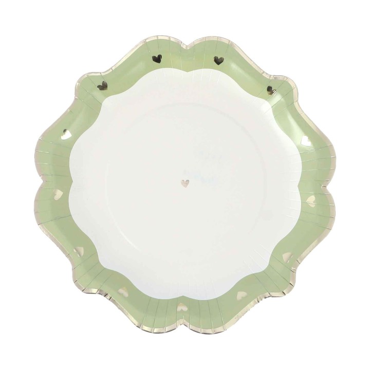 Assiettes Baptême vert - Décoration table