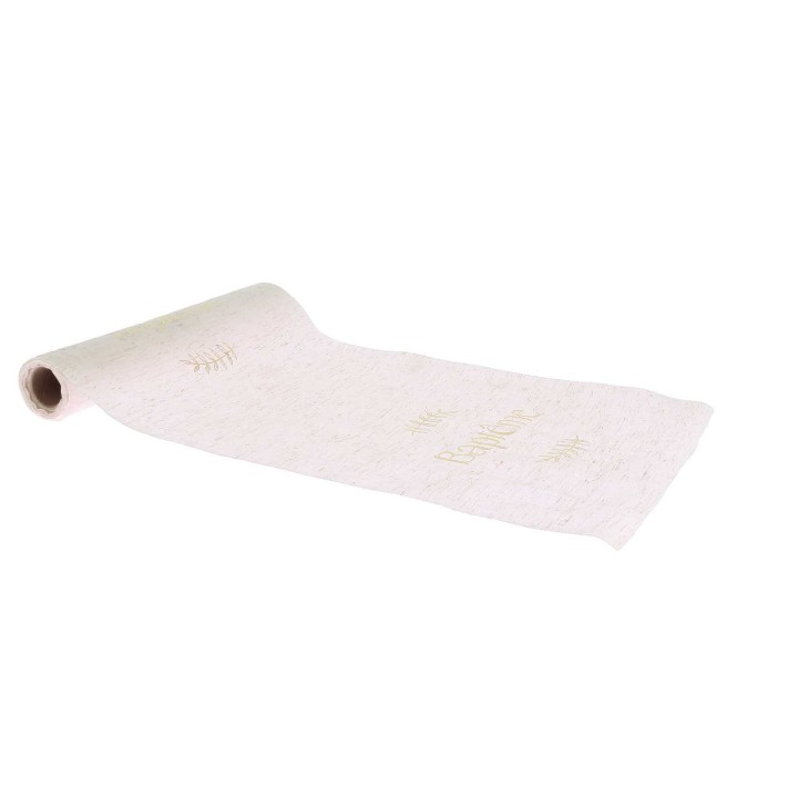Chemin de Table Tissu Baptême Effet Lin - Décoration table
