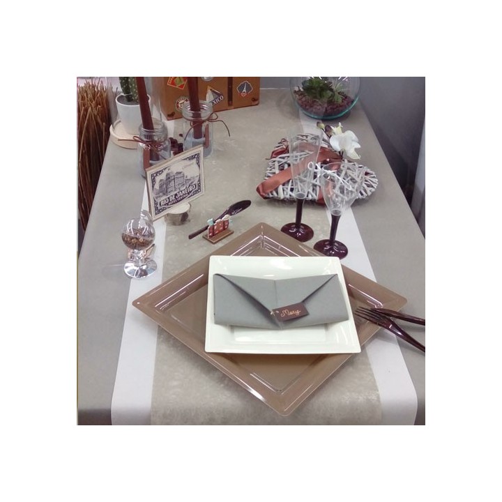 Chemin de table taupe