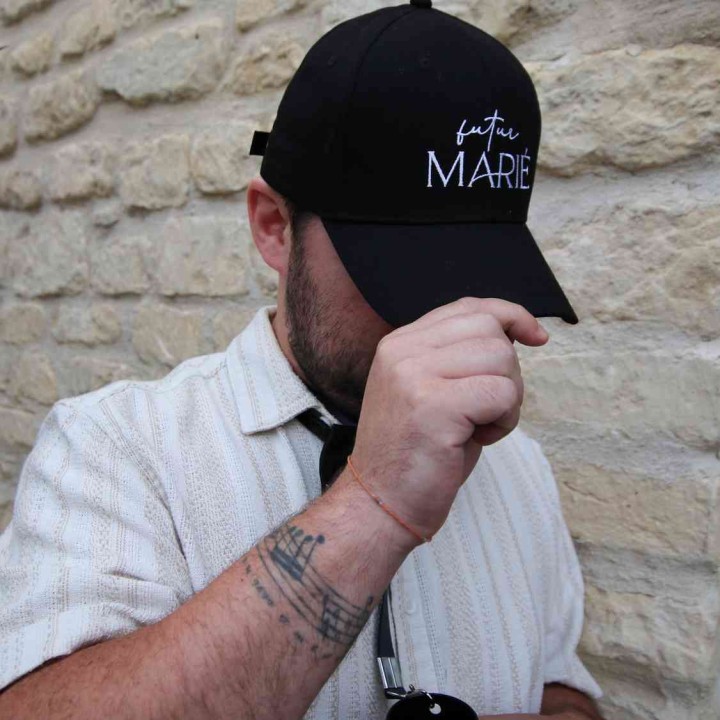Casquette Noire Futur Marié - Accessoire EVG