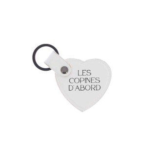 Porte-Clés Les Copines d’Abord Cœur Blanc - Accessoire Amitié