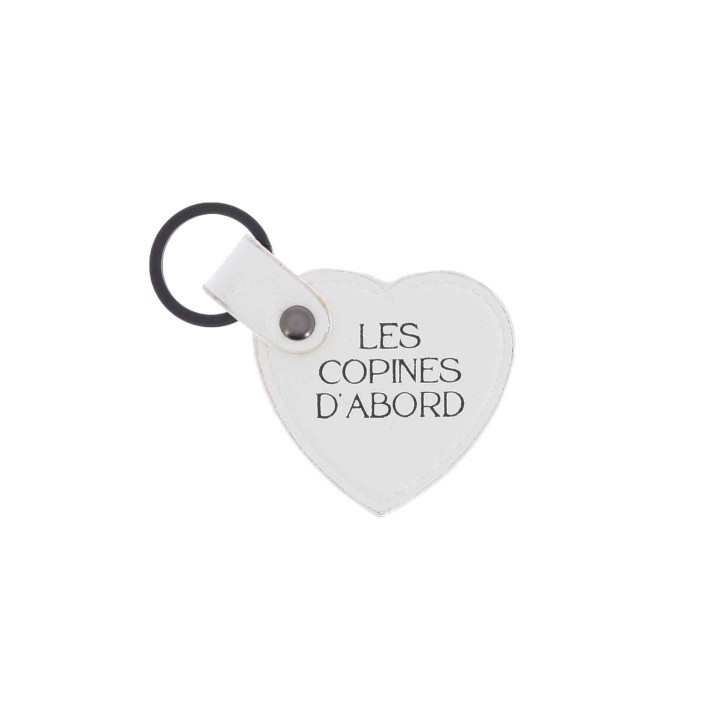 Porte-Clés Les Copines d’Abord Cœur Blanc - Accessoire Amitié
