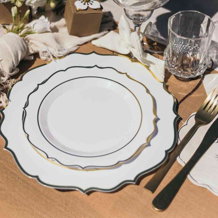 Assiettes Raffiné Blanc x6 - Décoration table