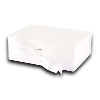 Boîte Cadeau Blanche Ruban Satin  - Emballage cadeau