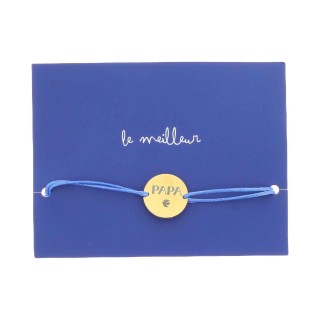 Bracelet Médaille Papa Marine - Cadeau Fête des Pères