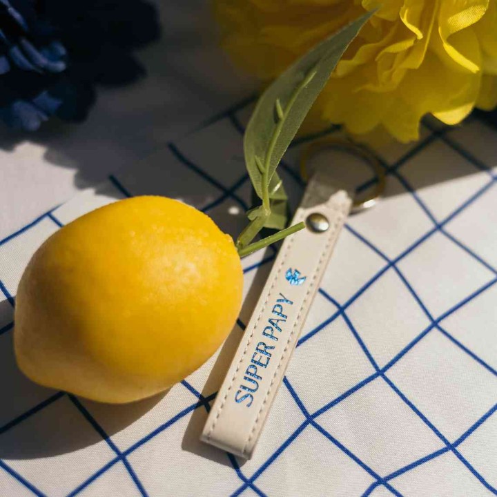Porte-Clés Super Papy Blanc - Cadeau Grand-Père