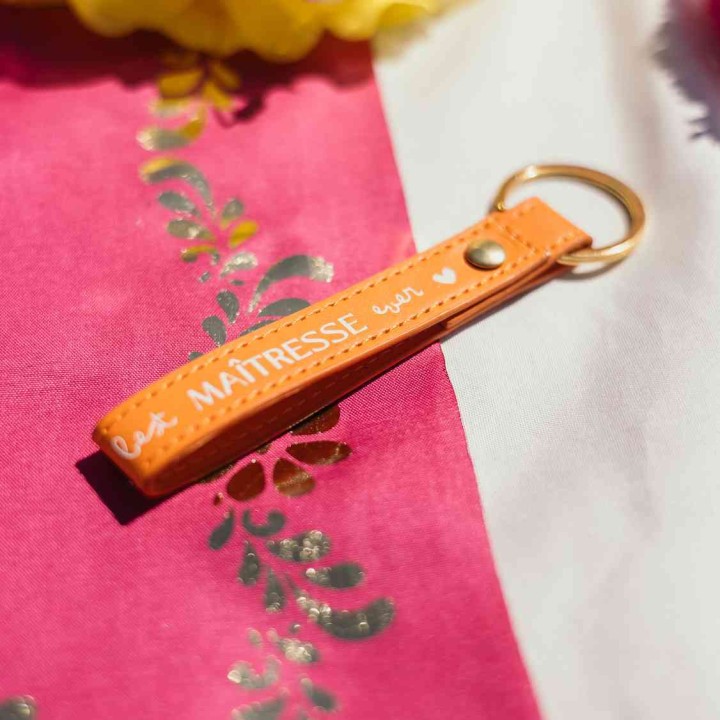 Porte-Clés Best Maîtresse Ever Orange - Cadeau Maîtresse
