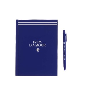 Coffret Carnet + Stylo Papa d’Amour Marine - Cadeau Fête des Pères