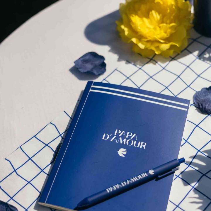 Coffret Carnet + Stylo Papa d’Amour Marine - Cadeau Fête des Pères