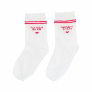 Chaussettes Maman Or Framboise - Cadeau Fête des Mères