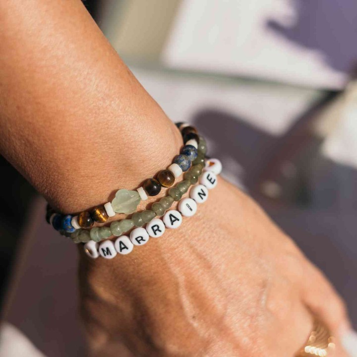 Bracelet Perles Veux-tu être ma Marraine ? Vert - Cadeau Baptême