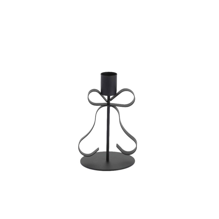 Bougeoir Noeud Andrea Noir 13 cm - Décoration table