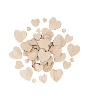 Confettis Cœur Bois x50 - Décoration Table
