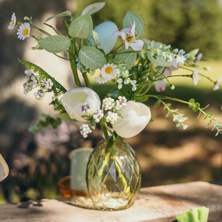 Branche Œuf de Pâques Blanc 42 cm – Décoration Florale
