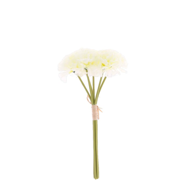 Bouquet 6 Œillets Blancs 32 cm – Décoration Florale