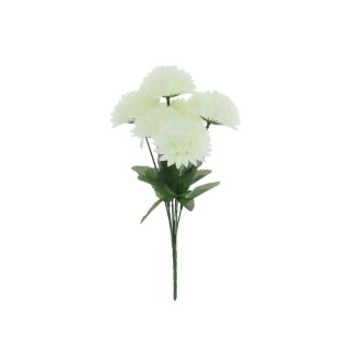 Bouquet 6 Dahlias Blancs et Feuillage 32 cm – Décoration Florale