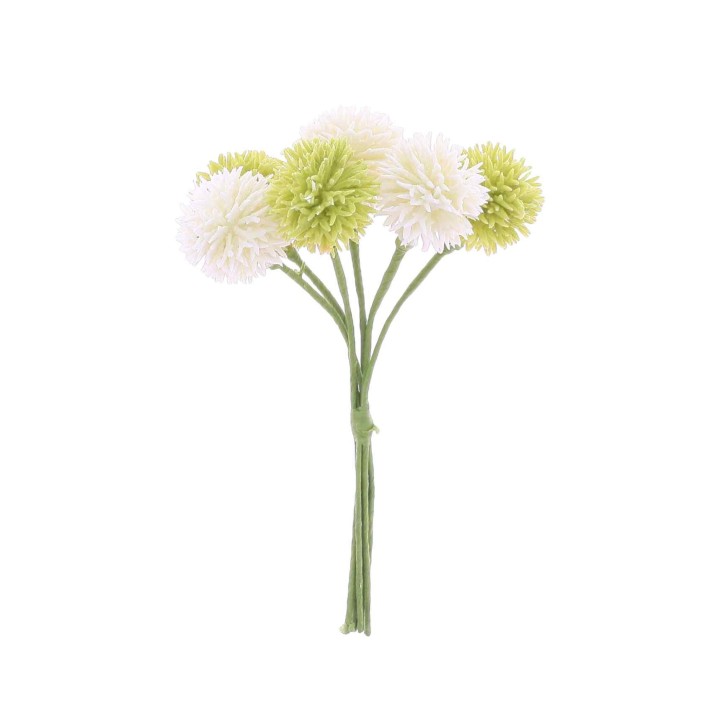 Bouquet 6 Trèfles des Prés Blancs/Verts 13 cm – Décoration Florale
