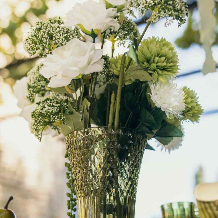 Branche Fleurs de Sureau Vert et Blanc 76 cm – Décoration Florale