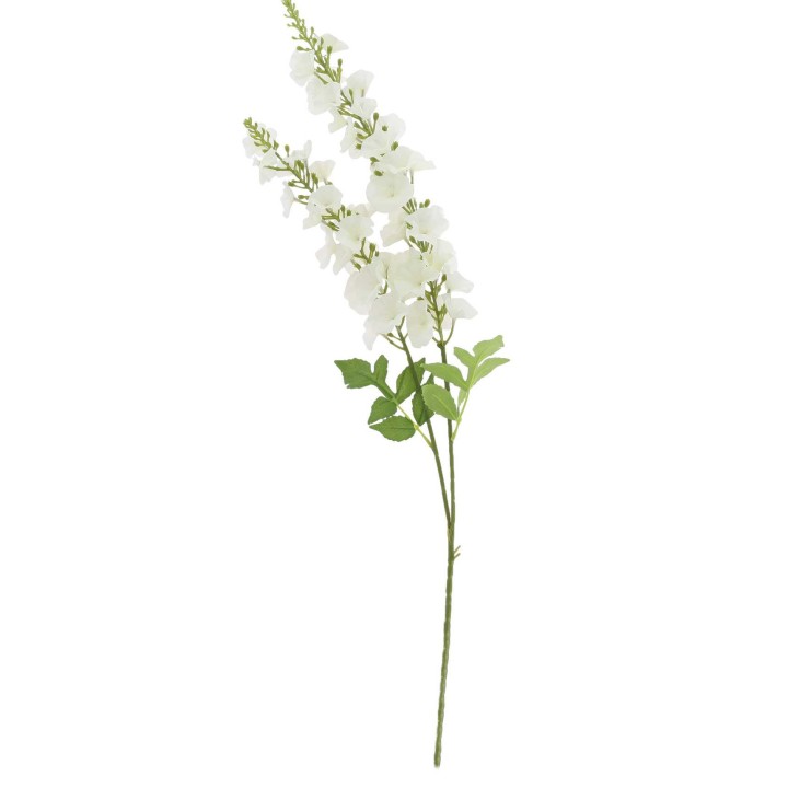 Branche Dauphinelles Blanches et Feuillage 95 cm – Décoration Florale