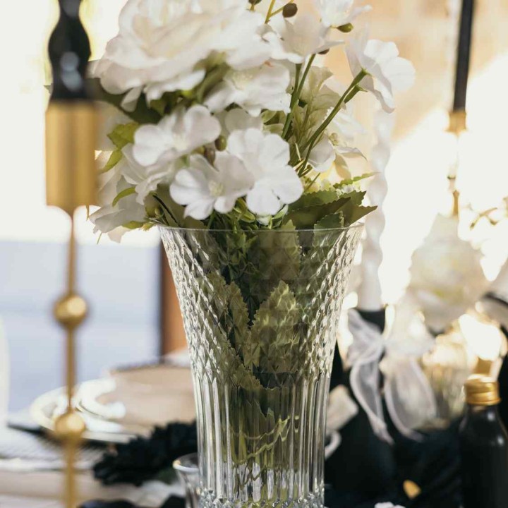 Vase Iris Transparent 23 cm – Vase Décoratif