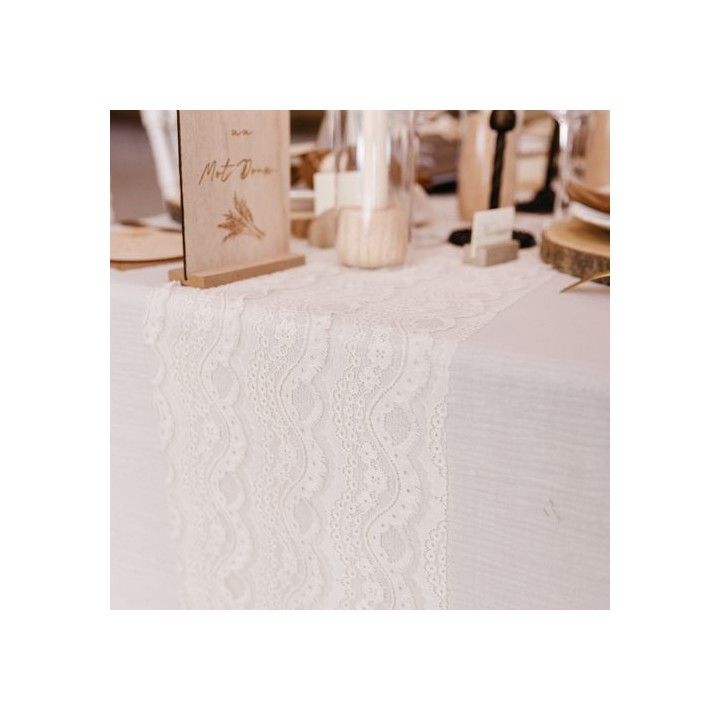 Chemin de Table Dentelle Ivoire - Décoration table