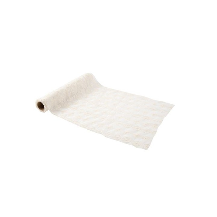 Chemin de Table Voile Brodé Macramé Ivoire - Décoration table