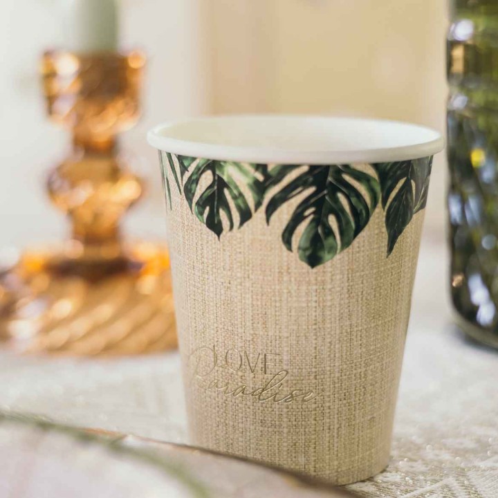 Gobelets Coco Palm x8 – Décoration Tropicale