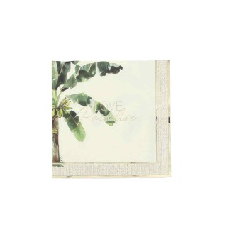 Serviettes Coco Palm x16 – Décoration Tropicale