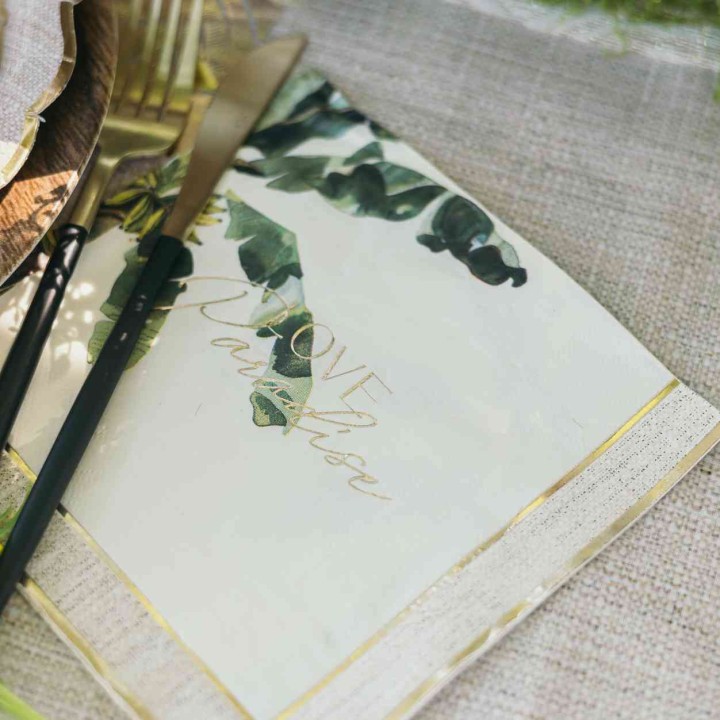Serviettes Coco Palm x16 – Décoration Tropicale