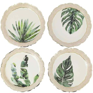 Assiettes GM Coco Palm x8 – Décoration Tropicale