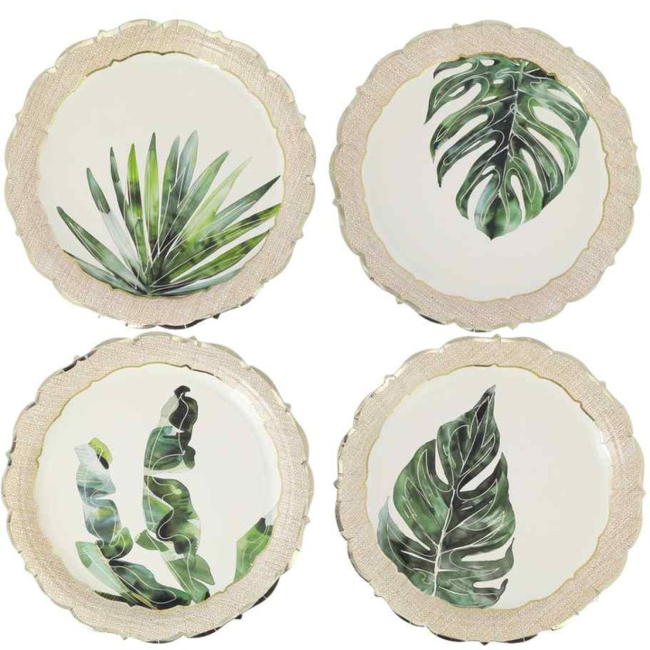Assiettes GM Coco Palm x8 – Décoration Tropicale