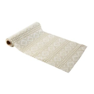 Chemin de Table Tissu Macramé Blanc/Or - Décoration Table