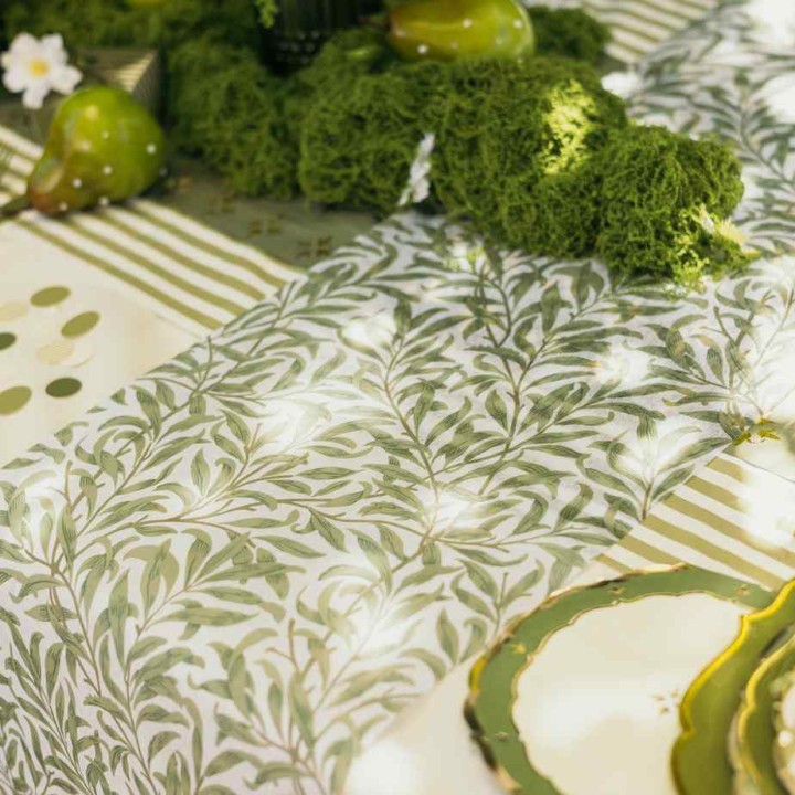 Chemin de Table Intissé Feuillage Jardin à la Française - Décoration Table