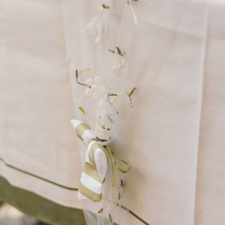 Chemin de Table  Brodé Fleurs Jardin à la Française  - Décoration Table