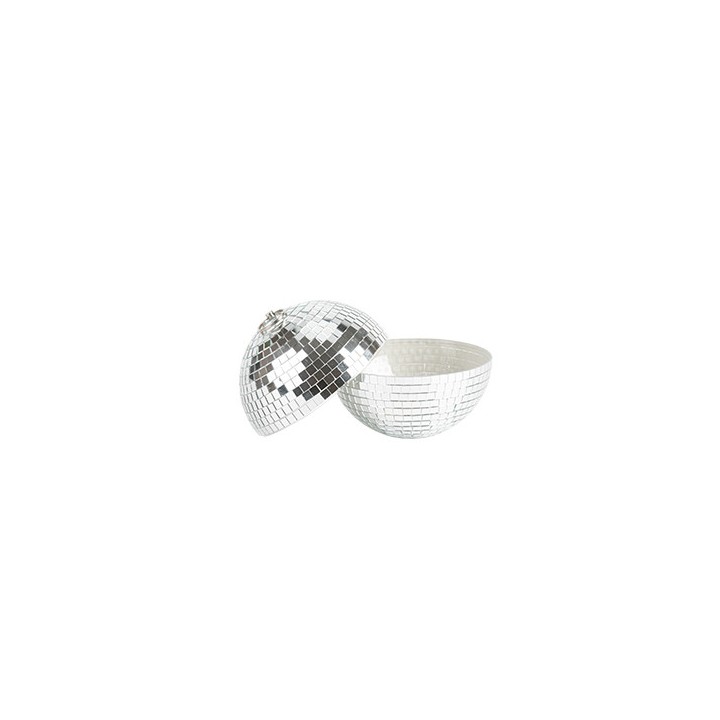 Boule à facettes argent 16 cm - Décoration