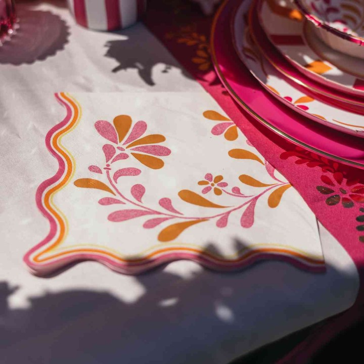 Serviettes Pink Lemonade x16 - Décoration de table colorée