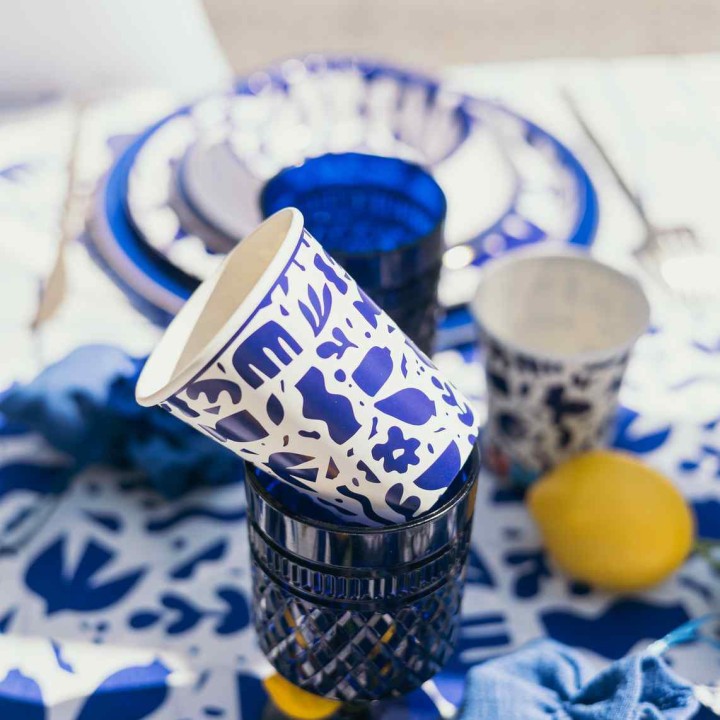 Gobelets Bleu Azur x8 - Décoration table