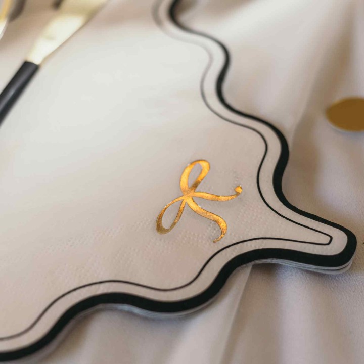 Serviettes Black and White x16 - Decoration table