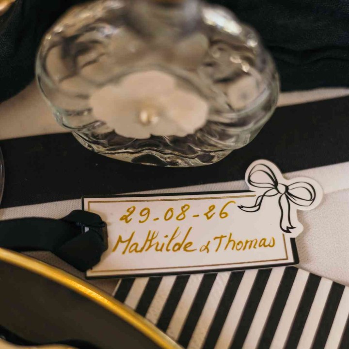 Étiquettes Black and White x10 - Marque-place et cadeaux d’invités